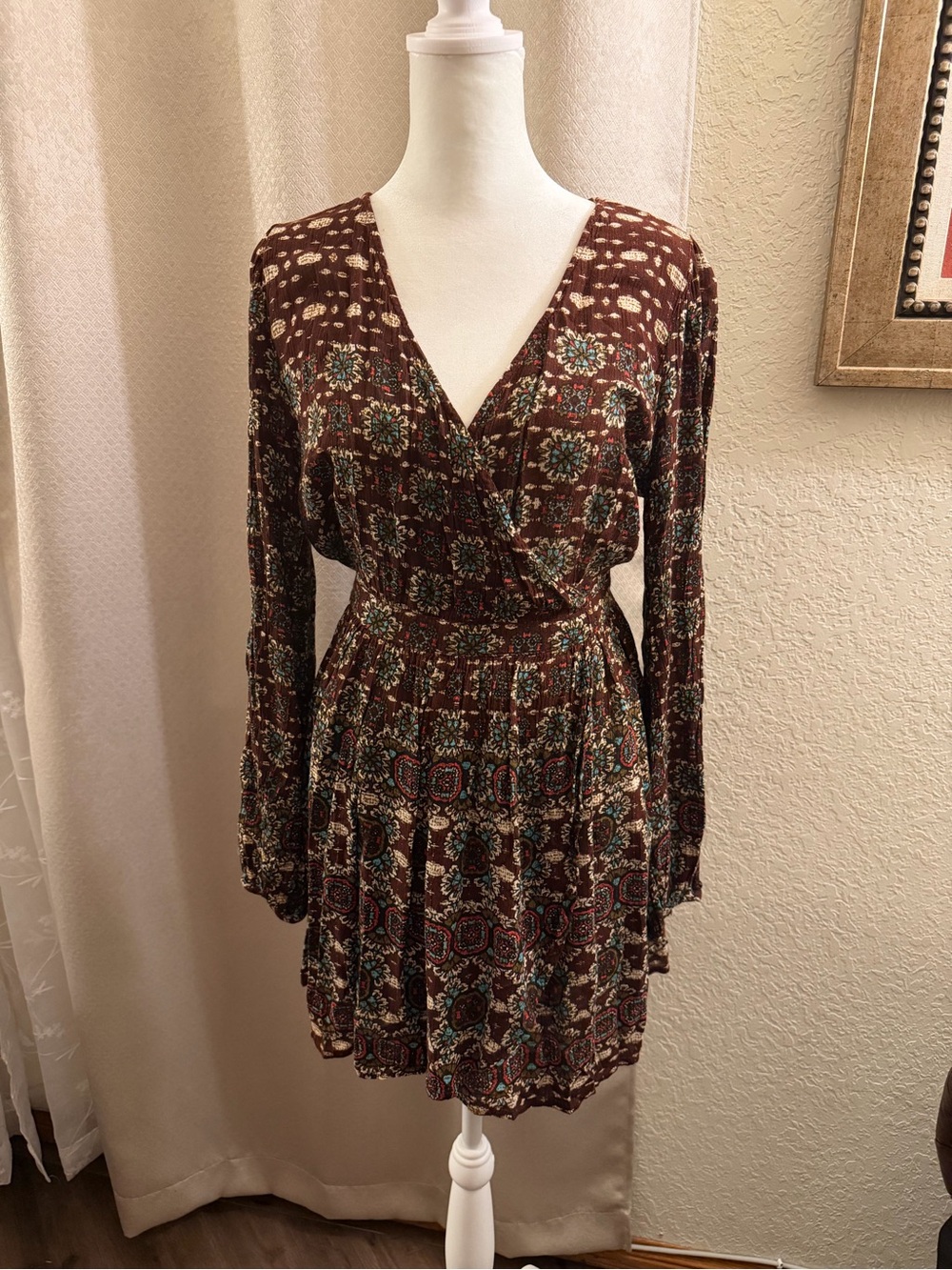 Patrons of Peace Long -Sleeve V-Neck Dress